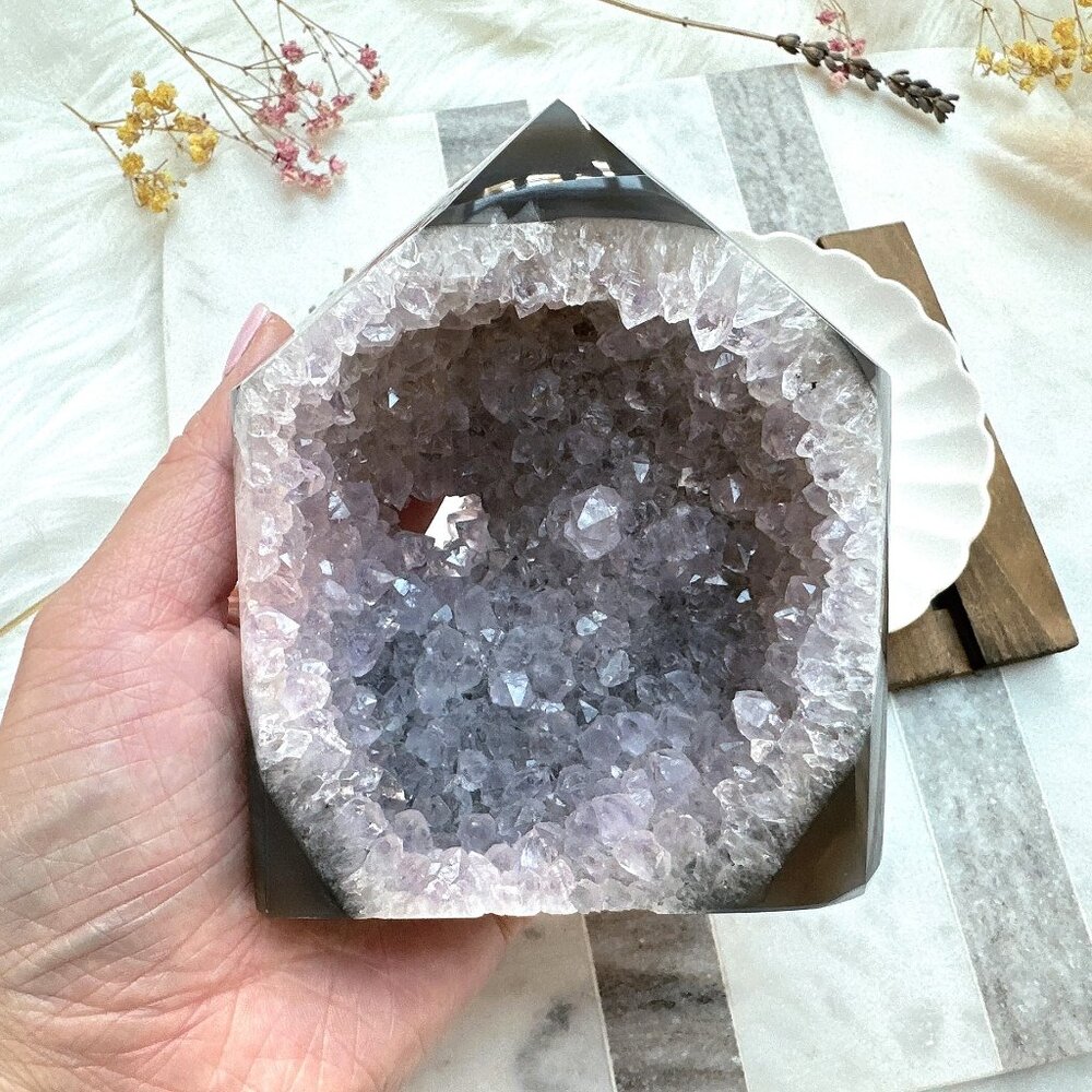 Agate Tower with Druzy